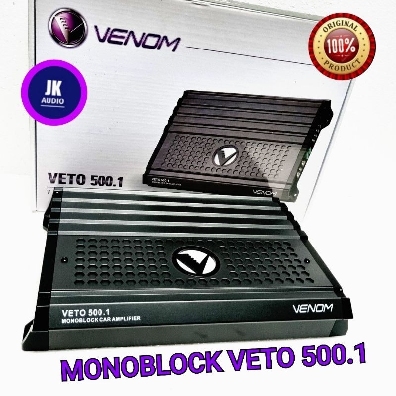 Power Monoblock Venom Veto 500.1 Amplifier Monoblock Audio Mobil Garansi Resmi Venom