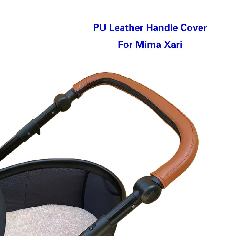 Baby Stroller PU Leather Handle Covers For Mima Xari Pram Bar Sleeve Case  Protective  Armrest Cover