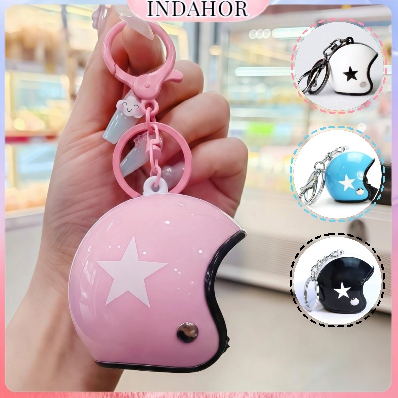 INDAHOR Gantungan Kunci Helm Berkualitas Tinggi Gantungan Kunci Miniatur Bentuk Helm Motor Unik Lucu