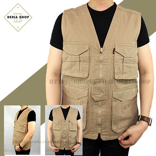 Rompi Pria Safety Casual Bahan Katun Kanvas Polos Anti Angin Dewasa Anak Jaket Motor Tactical Outdoo