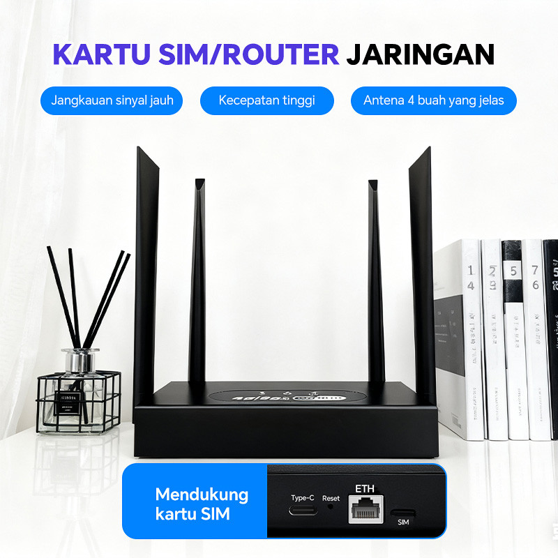 Router Wifi 6 ED122 4G CPE Modem Nirkabel Plug and Play 300Mbps LTE Internet Cepat 4 Antena High Gai