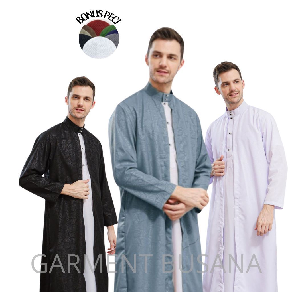 SPECIAL Gamis jubah premium pria lengan panjang terbaru gamis arab mewah AL-AZHAR