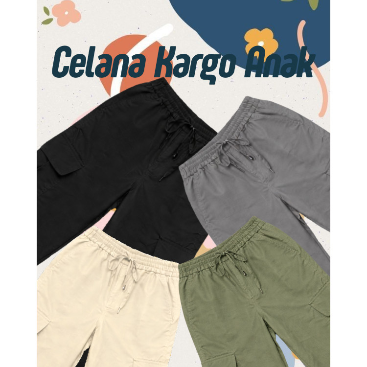 Celana Panjang Cargo Anak Perempuan Korea Style Celana Cargo Anak Cewek