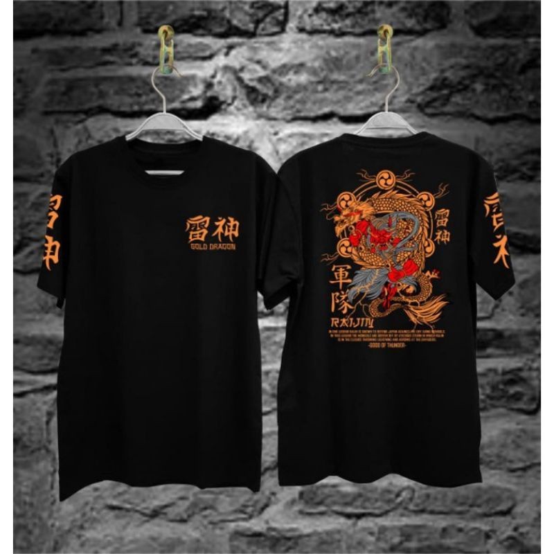 COD kaos distro lengan pendek motif samurai Jepang //  naga emas // naga terbaru ll kaos terkeren //