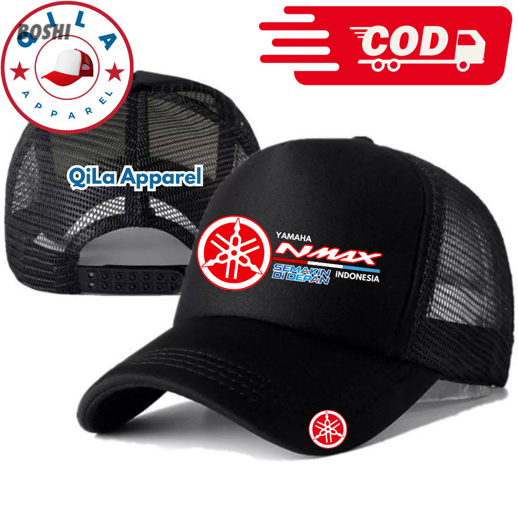 Topi Trucker YAMAHA NMAX - Topi Distro YAMAHA NMAX Logo - Topi YAMAHA NMAX TERBARU Premium - Topi Pr
