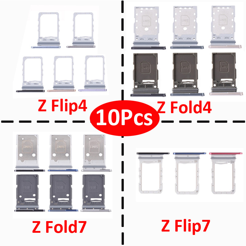 10Pcs For Samsung Galaxy Z Flip3 Flip4 Flip7 FE Phone Sim ip Card Tray Slot Pocket Drawer Holder For