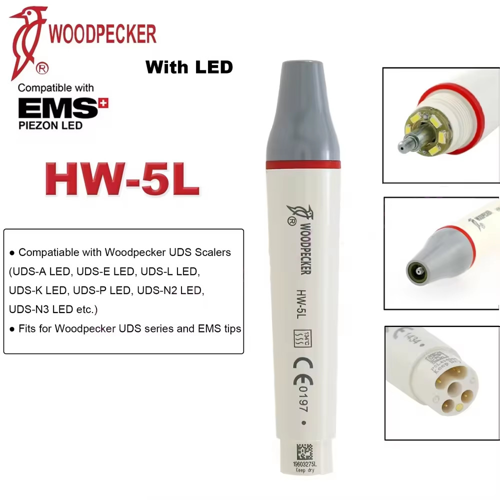Handpiece Scaler Ultrasonik Gigi untuk Woodpecker HW-5L HW-3H, Gagang Scaling Ultrasound, Handpiece 