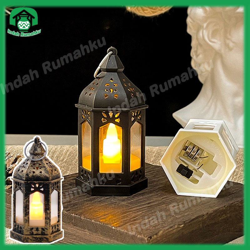 Lentera Lilin LED Lampu Lentera Ramadhan Lampu Lilin Gantung Kubah Dekorasi Idul Fitri
