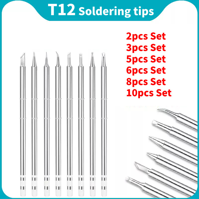 T12 Soldering Tip Set Electric Soldering Iron Tip For Universal T12 Welding Station Digital Hakko FX