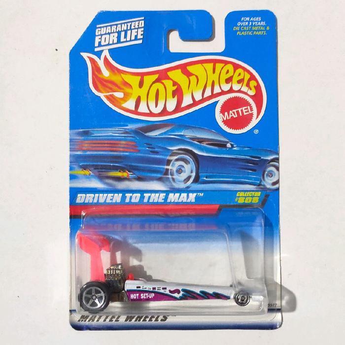 Mainan Hot Wheels Dragster putih 1998 Driven to the Max base besi rare