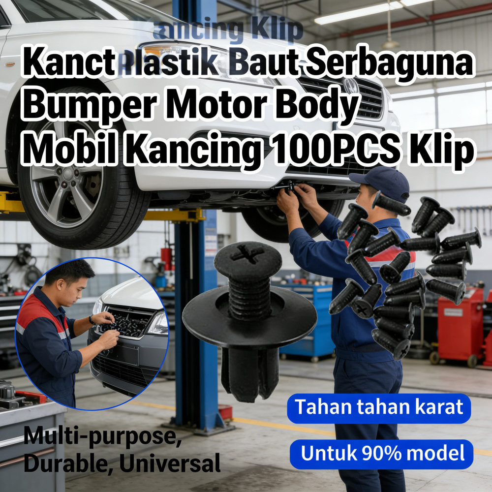 Kancing Serbaguna Klip Bumper Mobil/Plastik Rivet Klip Baut Kancing Body Klip Baut Klip Kancing Baut
