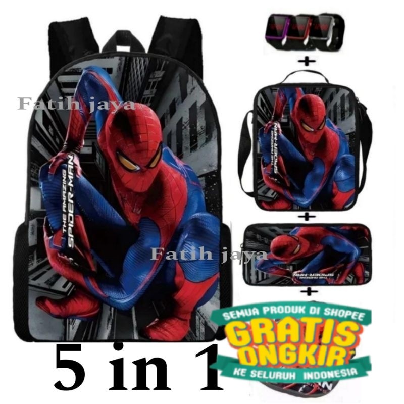 tas anak laki - ransel sekolah anak - tas anak cowok - tas karakter anak - tas 5 in 1/ keren cool