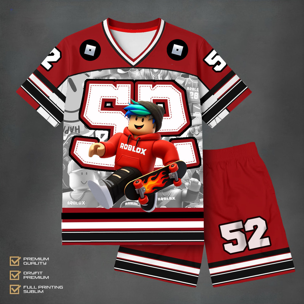 jersey one piece / Jersey Roblox / Baju Anak Cowok / Kaos Sporty / Setelan Premium Dryfit