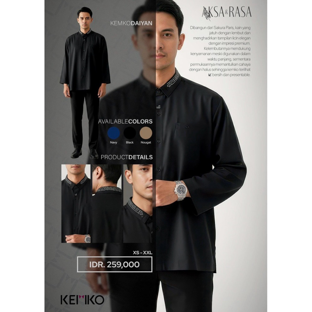 RABBANI  ori- baju koko lengan panjang KEMKO DAIYAN BLG