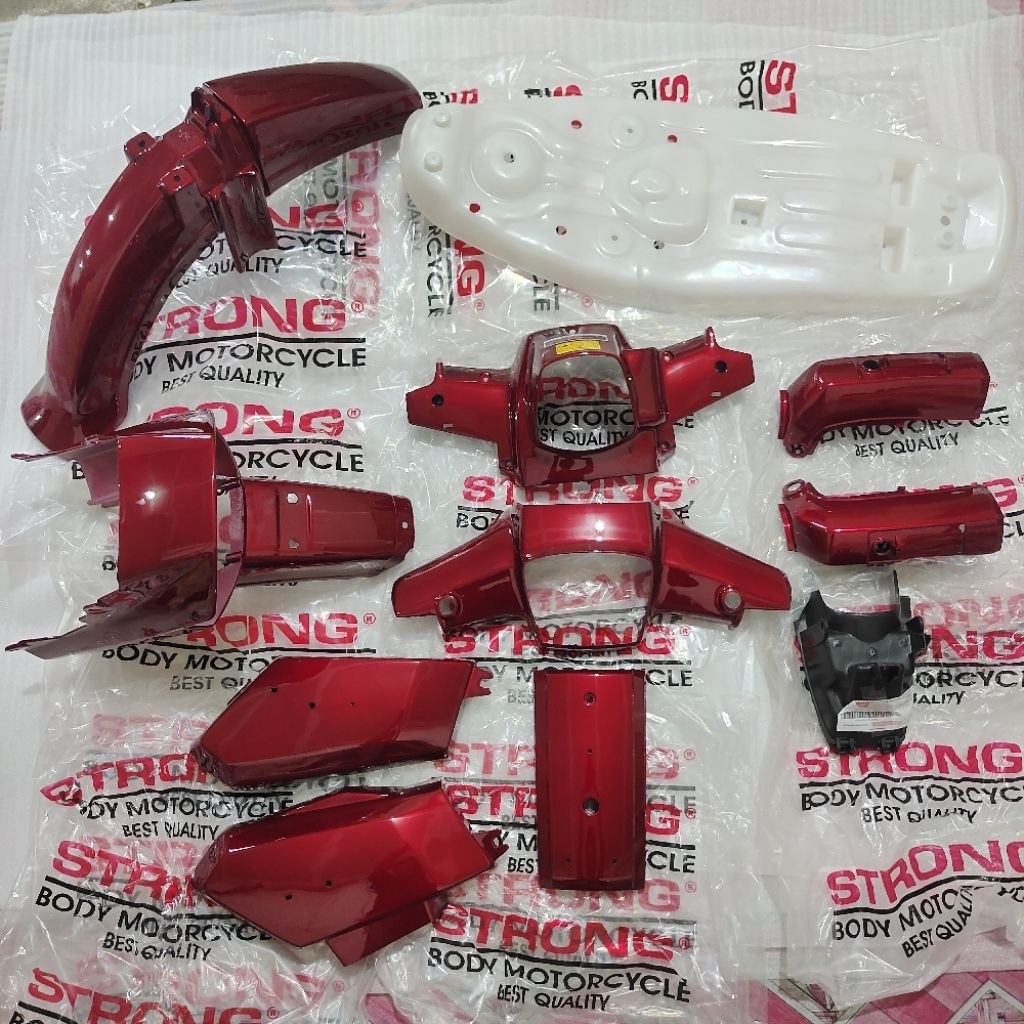 STRONG Complete Body Bodi Set Honda Prima Merah Tua Original STRONG 12PART