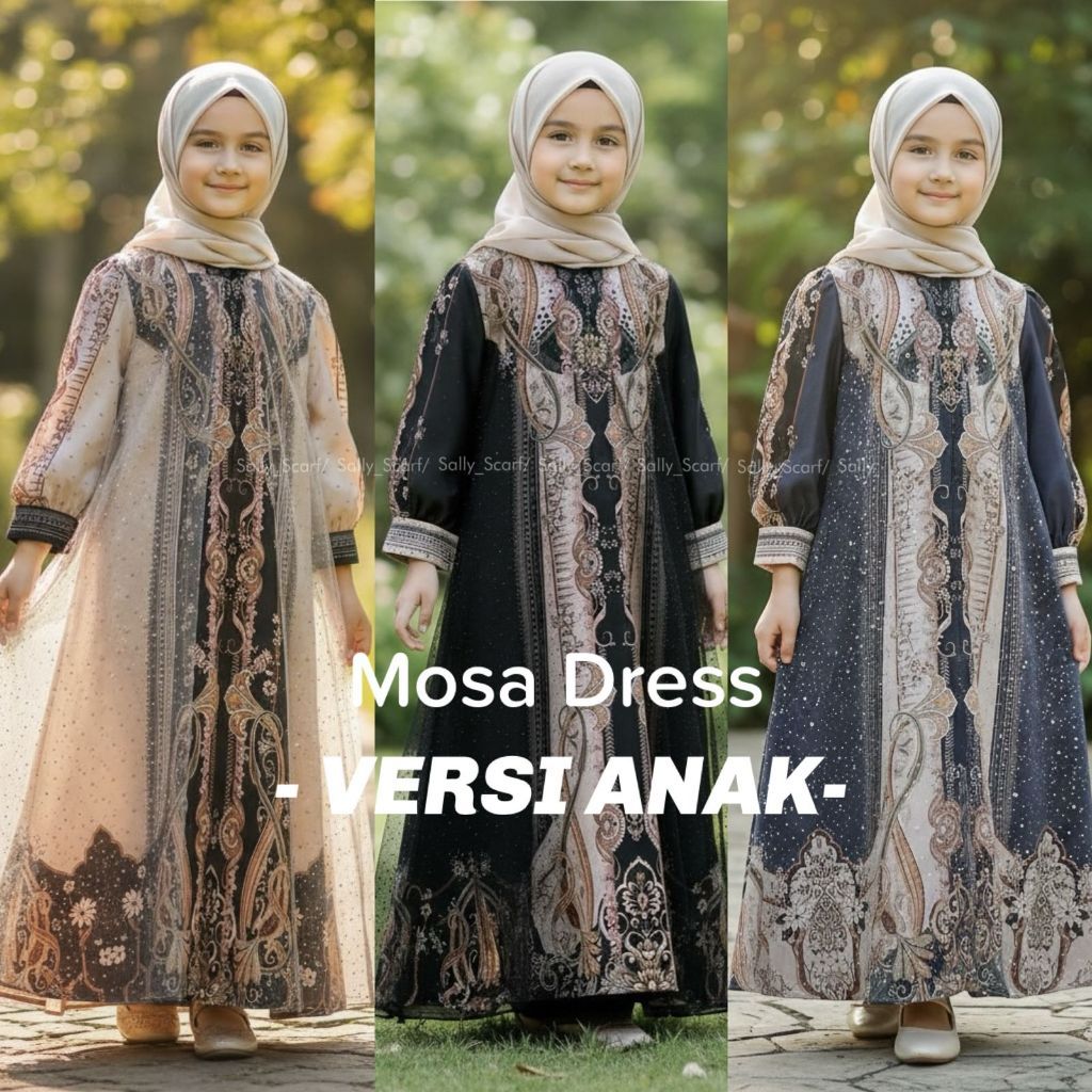 SHD_SHOP Sally Scarf Dress Kids MOSA Full Motif Printing - sally_scarf