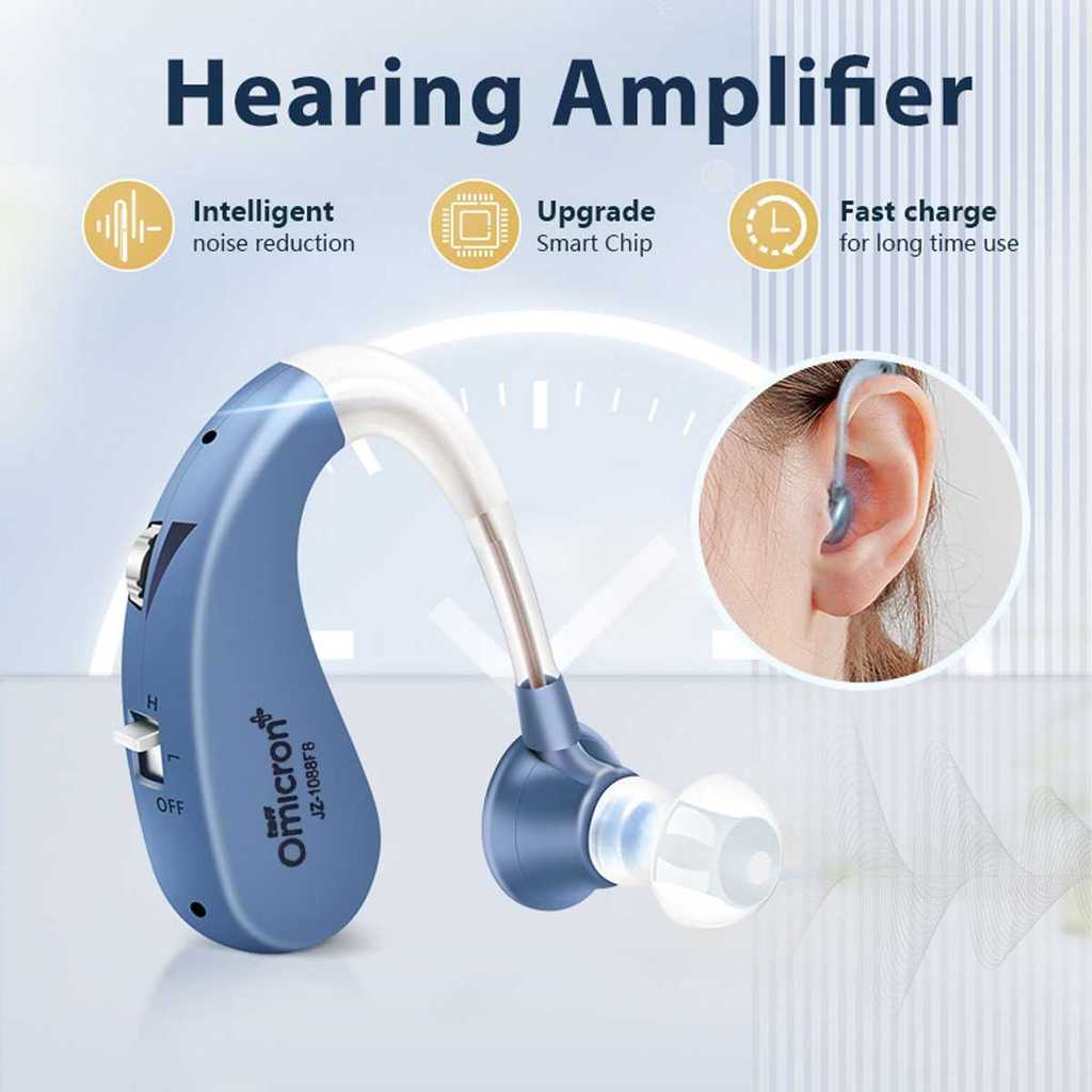 Alat Bantu Dengar Rechargeable Hearing Aid BTE Original Pengeras Suara Telinga Orang Tua Alat Penden
