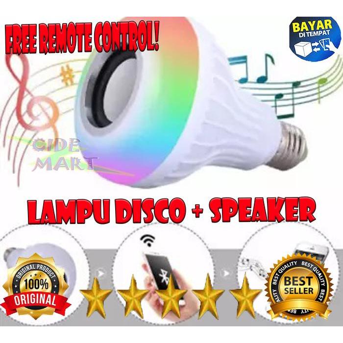 Next BASS LAMPU DISCO SPEAKER SERBAGUNA / BOHLAM SPEAKER MUSIK BLUETOOTH 2 IN 1
