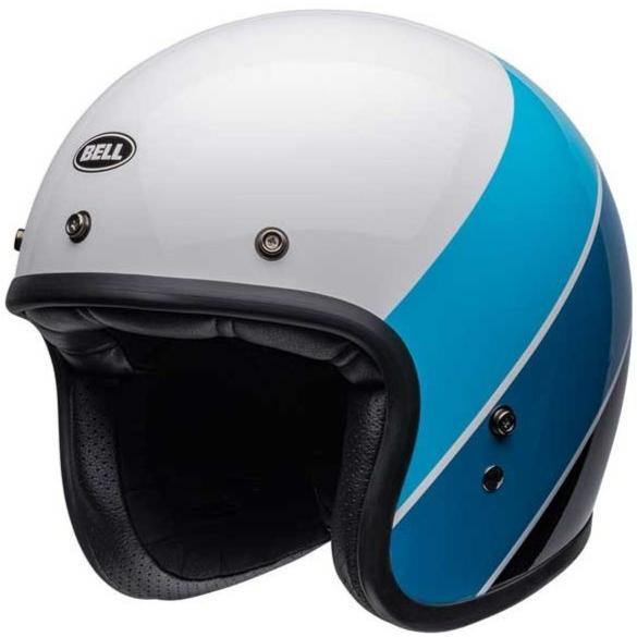 BELL C500 RIFF GLOSS WHITE BLUE | HELM MOTOR HALF FACE | BELL C 500 | BELL CUSTOM 500