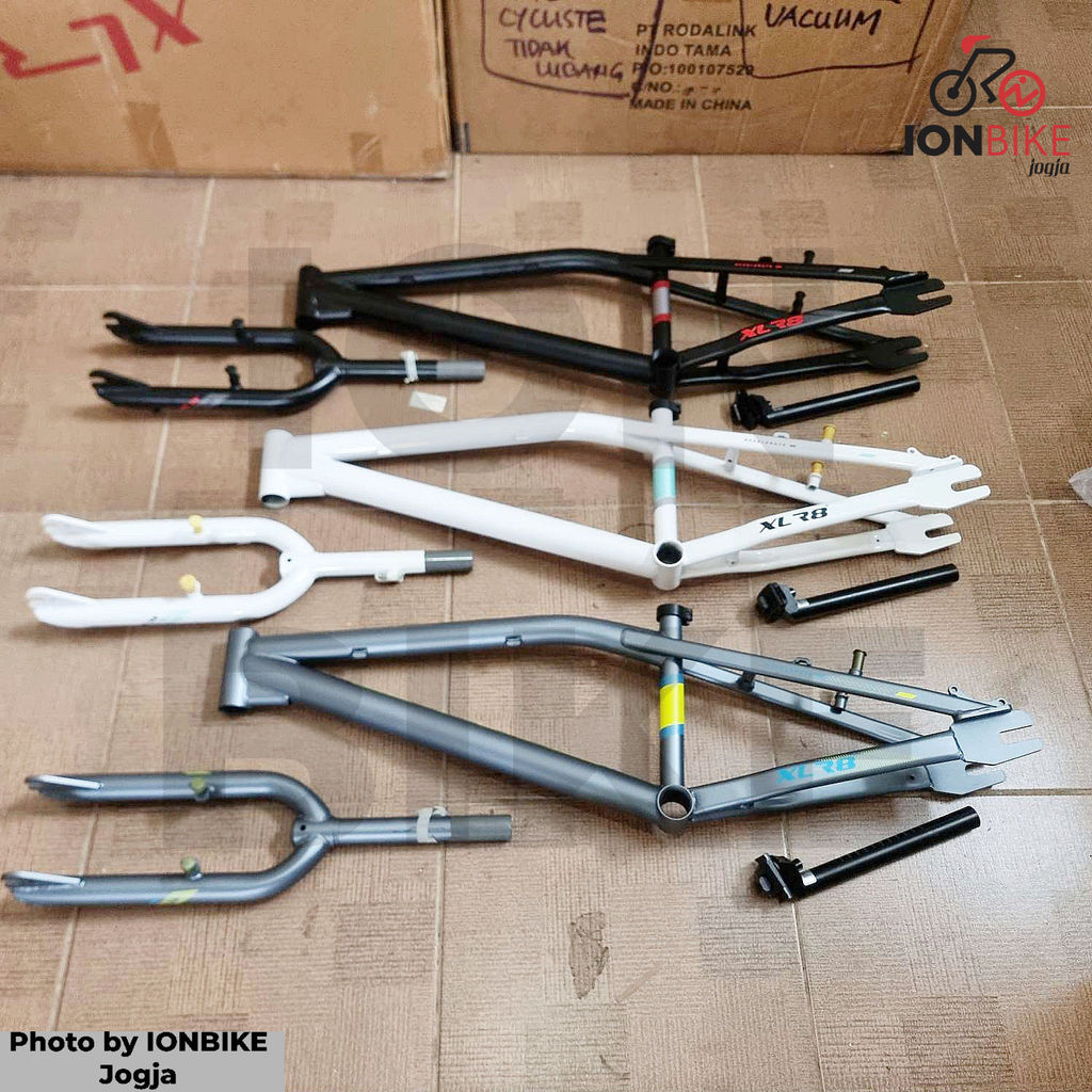 Frame BMX 20 XLR8 Pegas STEEL With Fork BONUS SEATPOST - Frameset Vbrake Discbrake Sepeda Racing Rac