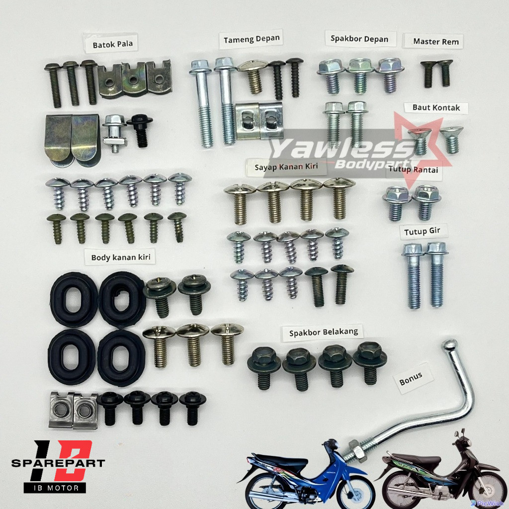 Baut Body supra X lama Full Set / Baut body Supra Fit Lama Full set