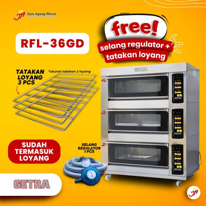 PROMO SPECIAL RAMADHAN GAS OVEN DECK RFL-36GD / OVEN GETRA 3 DECK 6 TRAY RFL 36GD