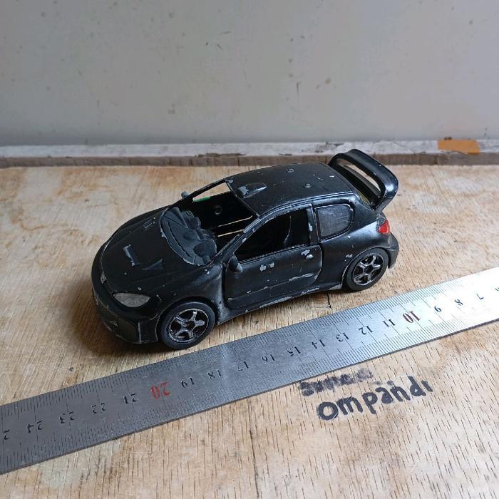 diecast saico mobil peugeot 206 WRC hitam 2ND