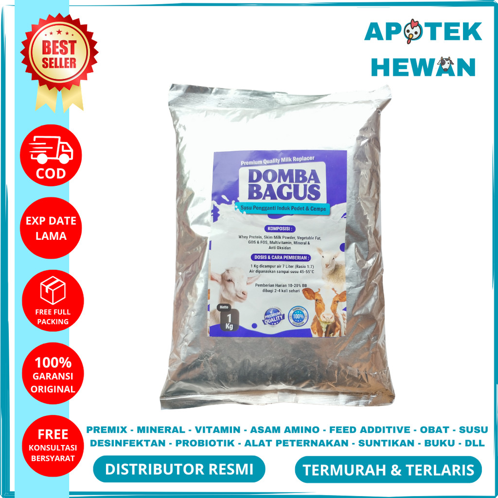 SUSU TERNAK DOMBA BAGUS 1 Kg - Susu Cempe Kambing Anti Diare - Susu Pengganti Induk Anak Sapi Kambin