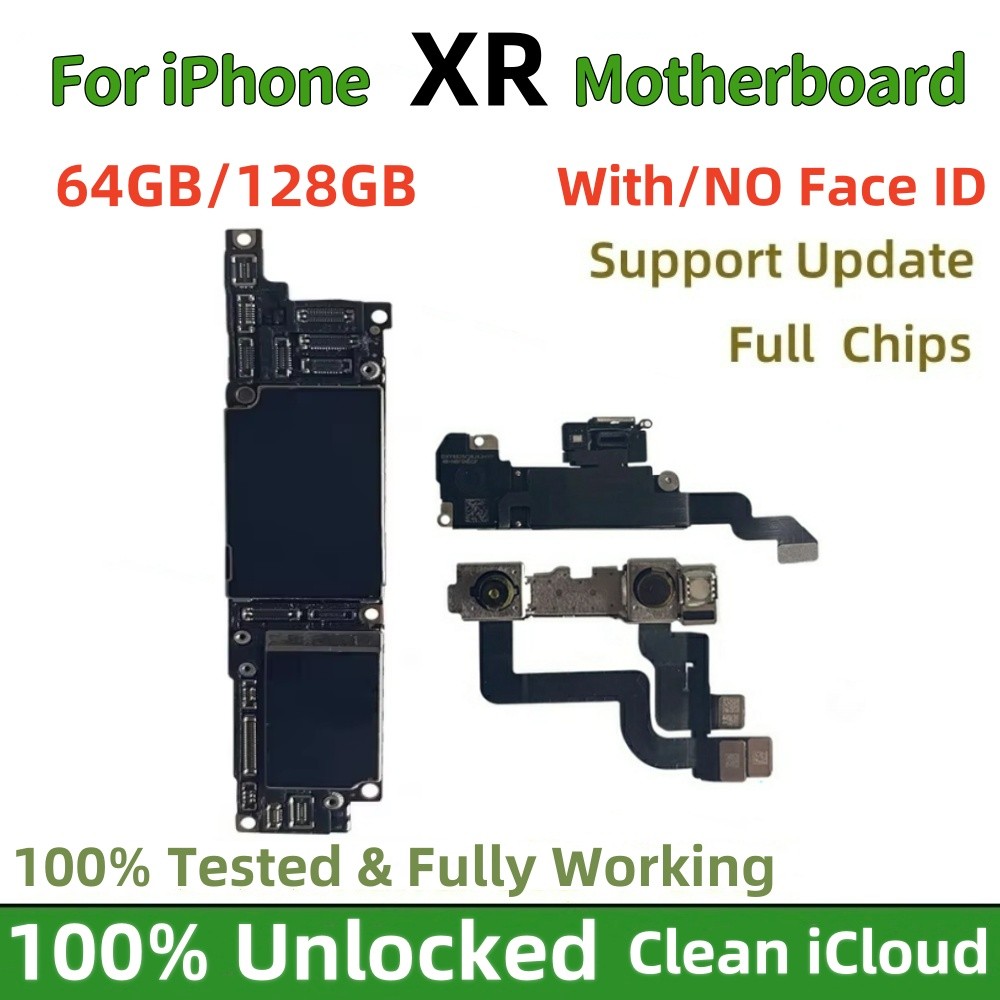 100% Unlocked For iPhone XR Motherboard Logic board with/NO Face ID Support update ios Free Clean iC