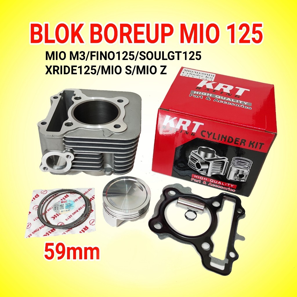 (Juy-kay) BLOK SEHER BORING PAKET BOREUP BORE UP MIO M3 FINO 125 MIO SOUL GT XRIDE 125 58 58MM 59 59