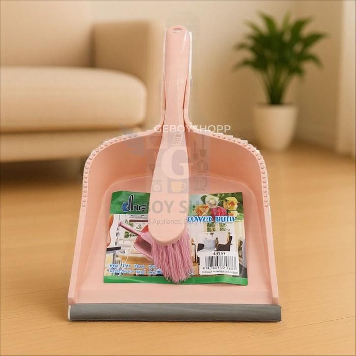 (UrbanLiving ID) DNG Sapu Pengki Mini Set MD29 – Rubber Anti Selip | Sikat Kasar Kuat - PINK (D2)