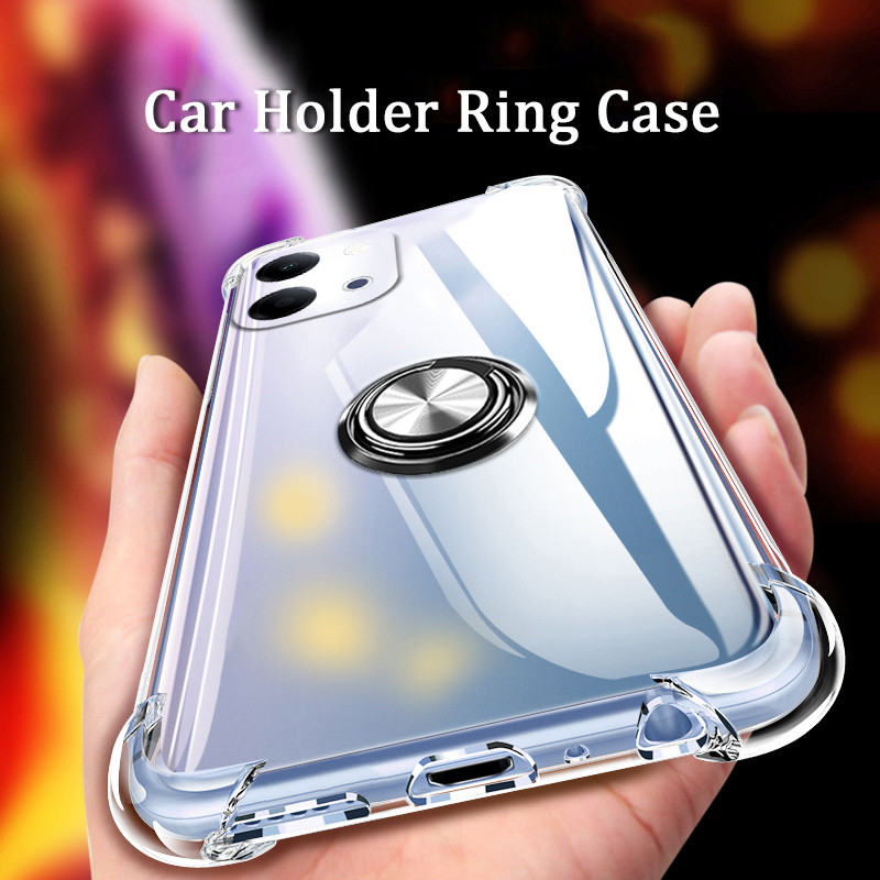 Phone case For VIVO Y11D VIVO Y05 VIVO V70 Back cover Ring Holder Ultra Thin Transparent Car Navigat