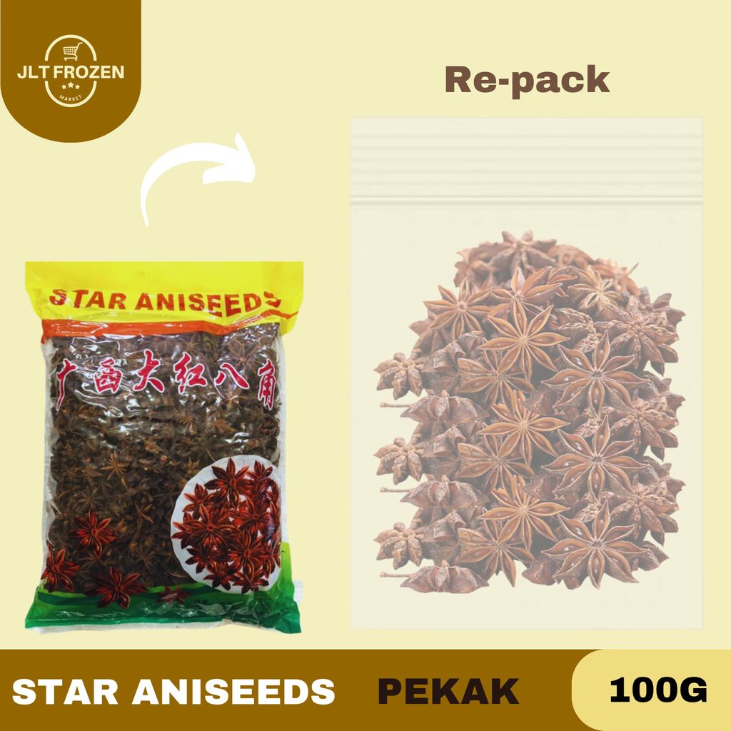 Star Aniseeds Bunga Pekak / Bunga Lawang Kering / Kembang Lawang Kemasan 100g/50g