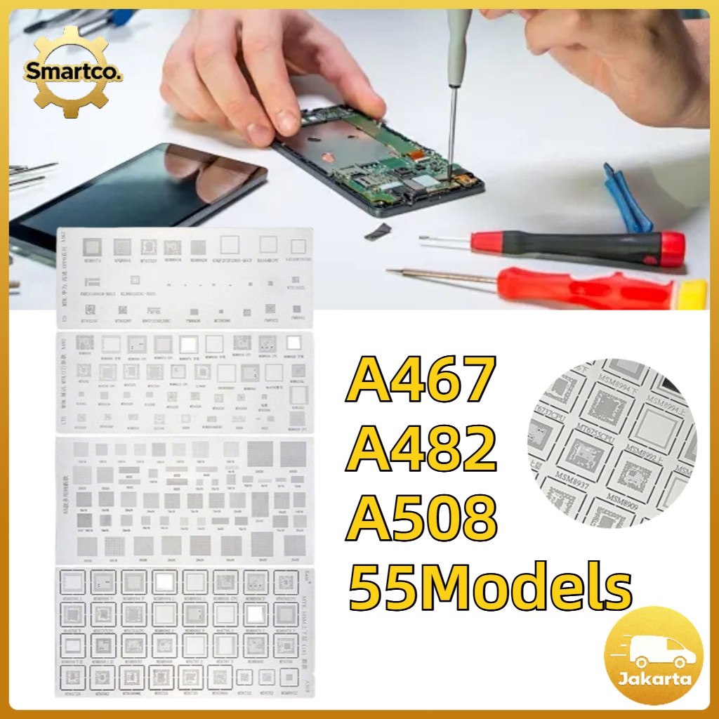4PCS/set Cetakan Universal IC Plat Amaoe Amaoe A467 / A482 / A508 / 55Models / Stencil Plat BGA Univ