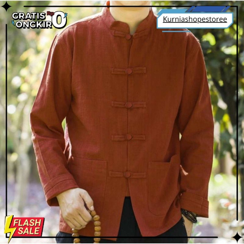 terbaru UFC KOKO CHEONGSAM BAJU PRIA LENGAN PANJANG UPDATE MODERN TERBARU