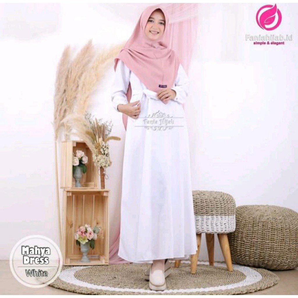 Nishantcoll- Gamis Katun Toyobo Putih Bersih Gamis Polos Muslimah Dewasa Terbaru Gamis Renda