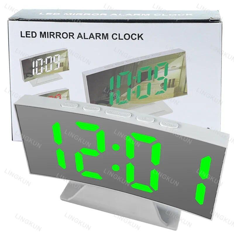 Upgraded LED Clock gital Alarm Clocks Desktop Bedside Electronic Desk Watch Snooze Desk Clock Wake U