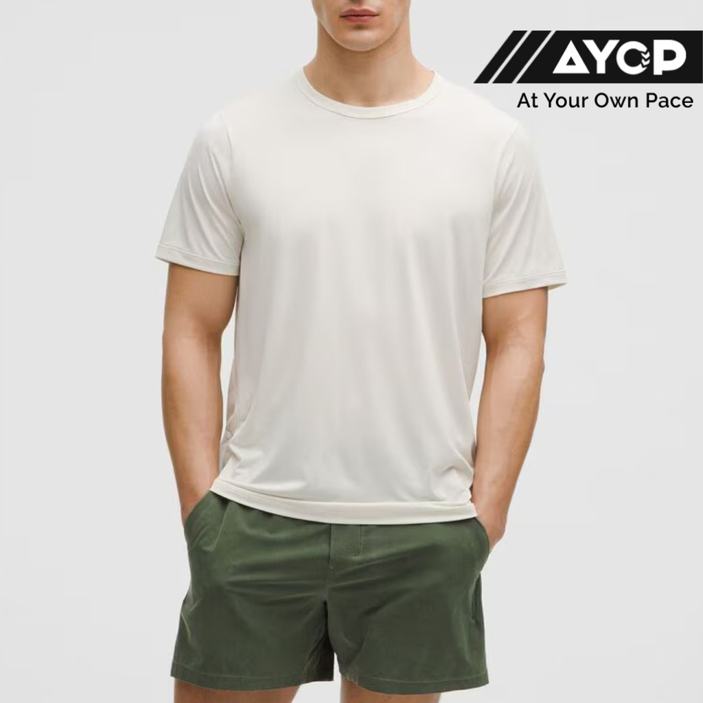 Lululemon Mile Maker Run Crew Lightweight Short-Sleeve Men's T-Shirt - VPOR (OFF WHITE)
