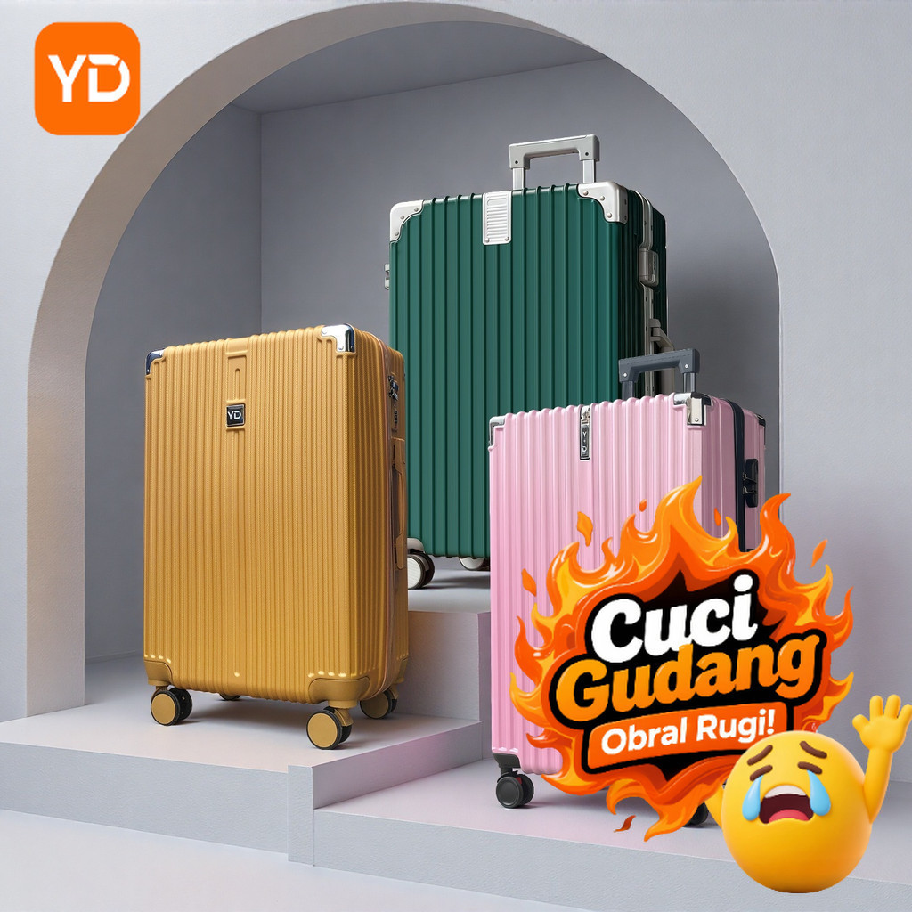 YD Koper 24 inch Double Zipper , Koper Wanita Aesthetic , Koper Perjalanan ,koper 20 inch _2037
