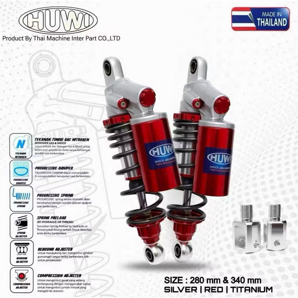 NEW SHOCKBREAKER SHOCK ORIGINAL HUWI MODEL VND SHOCK DOUBLE TABUNG ATAS UK 280 320 340 UNIVERSAL PCX