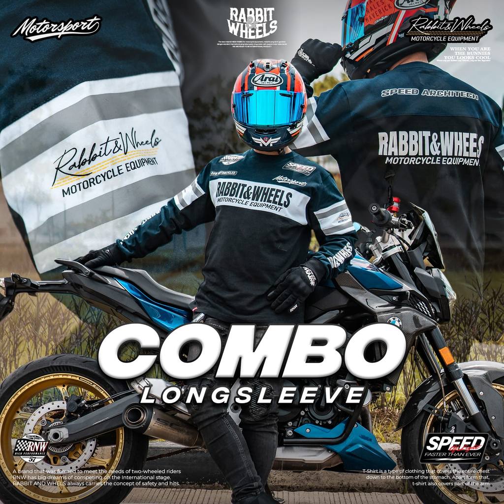 COMBO LONGSLEEVE NAVY - RABBIT AND WHEELS