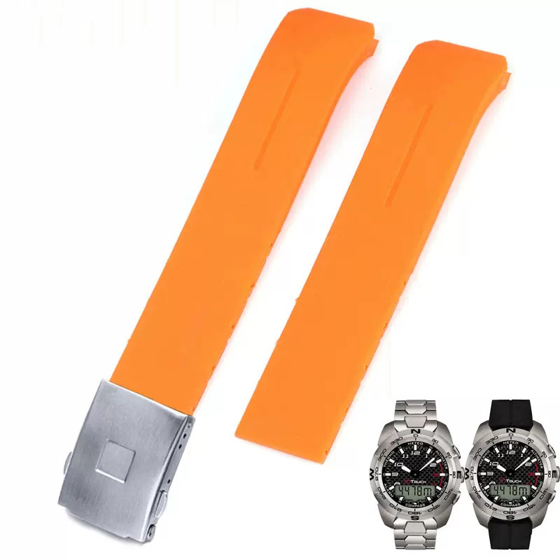 Silicone Rubber Strap For Tissot TOUCH COLLECTION EXPERT SOLAR Series T091T013 T081  Men Watch Origi
