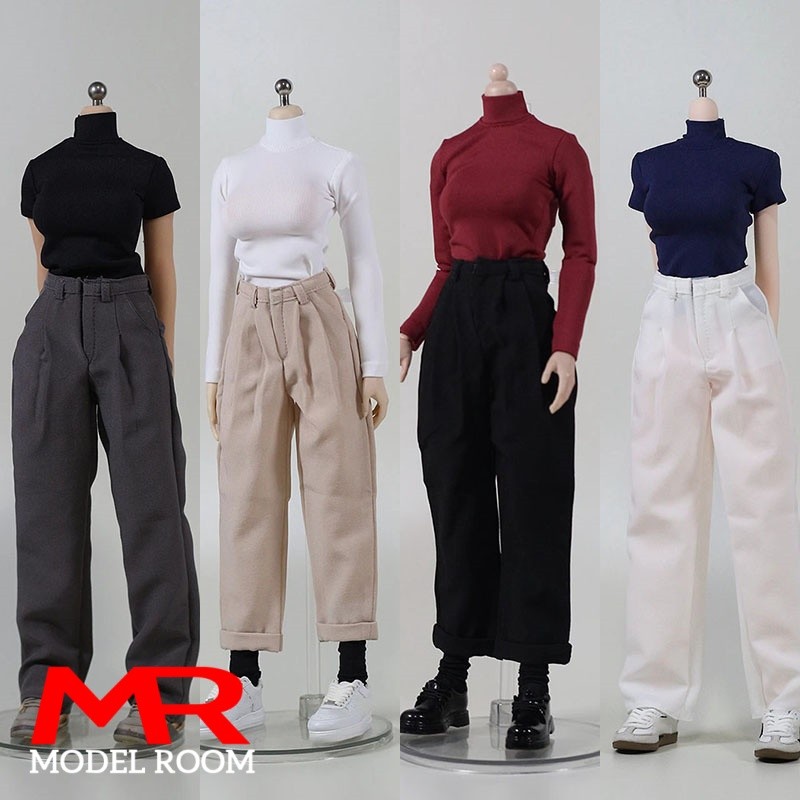 HAILI TOYS HF012 1/6 OL Office Lady T-shirt Casual Pants Clothes Model Fit 12'' S10D VCD01 AT203 ANT