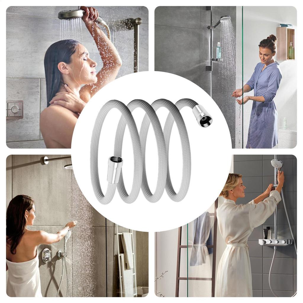 Shower Hose Extension Detaable Shower Hose Extender Braid Attament Nozzle Extender For Bathroom Bath