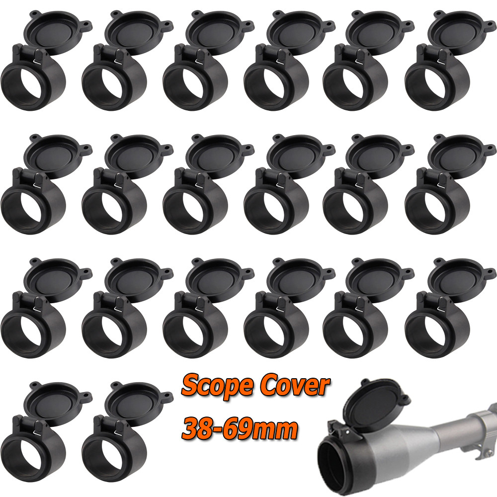 25 Size 38-69mm Rifle Scope Lens Cover Tactical Flip Up Quick Spring Dust-Proof Cover Cap Hunting Sc