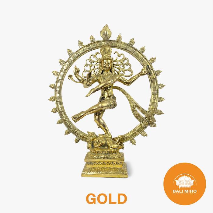 Patung Dewa Siwa Menari Kuningan/Patung Nataraja/Patung Siwa/Dewa Siwa - Gold
