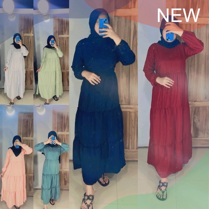 GAMIS CANDA SUSUN KATUN DRESS CANDA POLOS DRESS CANDA PANJANG DRESS CANDA RAYON DRESS MUSLIMAH DRESS
