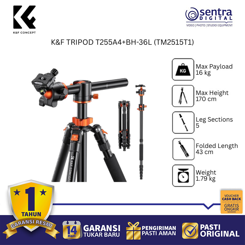 K&F Concept Camera Tripod T255A4+BH-36L (TM2515T1) X03