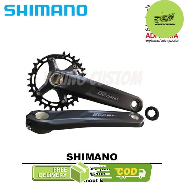Crank Shimano Deore FC-M5100 Single Tanpa BB