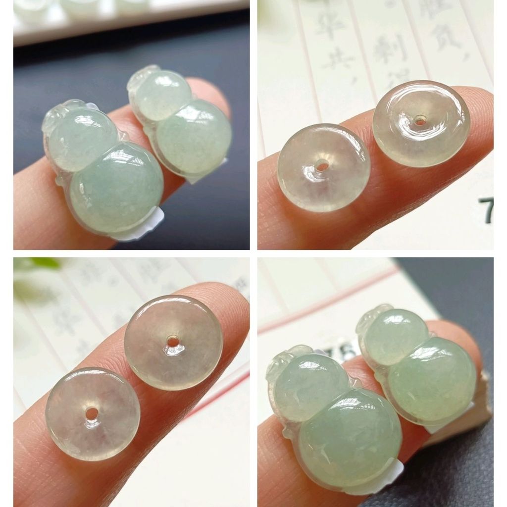 Liontin giok giok alami murni liontin gesper pengaman labu lilin halus melon